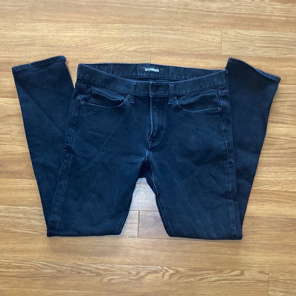 Mens Express black skinny jeans